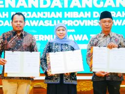 Komitmen Bersama Wujudkan Pemilu Aman, Demokratis dan Menyenangkan Melalui Naskah Perjanjian Hibah Daerah (NPHD)