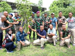 Manfaatkan Lahan Kosong, Dankodiklatal Panen Raya Buah Naga