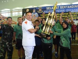 Pusdik Banpurmar Tampil Sebagai Jawara Tenis Meja Antar Satker Kodiklatal