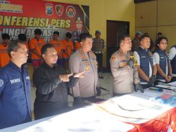 Konvoi Menggunakan Sajam, 10 Anggota Gangster Diamankan Polresta Sidoarjo