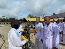 99 Siswa Satdik-3 Kodiklatal Ikuti Ujian Kenaikan Sabuk Karate