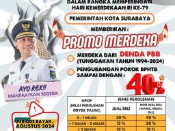 Lewat Promo Merdeka, Warga Surabaya Bebas Sanksi dan Pengurangan Pokok BPHTB Hingga 40 Persen