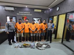 Komplotan Terduga Pelaku Pencuri Kabel Milik PT Telkom Digelandang Polisi