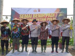 Komitmet Dukung Ketahanan Pangan Nasional, Kakorbinmas Baharkam Polri Semai Padi di Kulonprogo