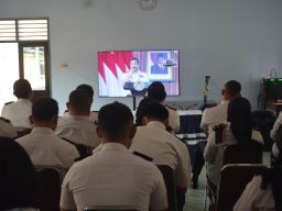 Tampil Dengan Seragam Baru, Lapas Kendal Ikuti Apel Bersama Menteri IMIPAS Secara Virtual