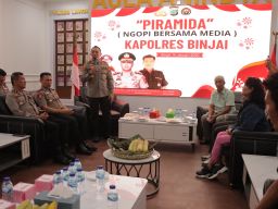 Bangun Sinergi dan Kebersamaan Polres Binjai Ngopi Bareng Media