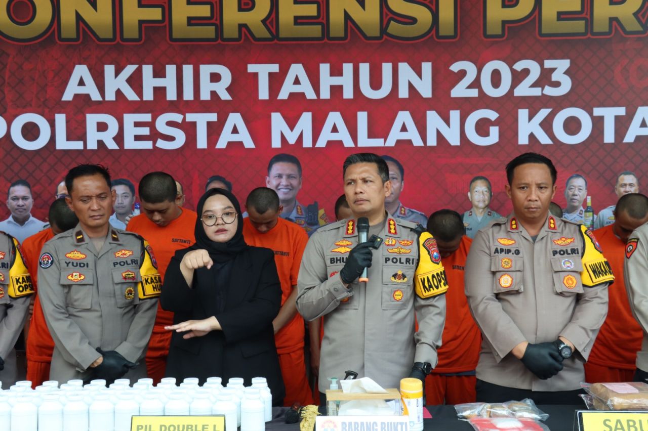 Sepanjang 2023 Polresta Kota Malang Berhasil Ungkap Ribuan Kasus