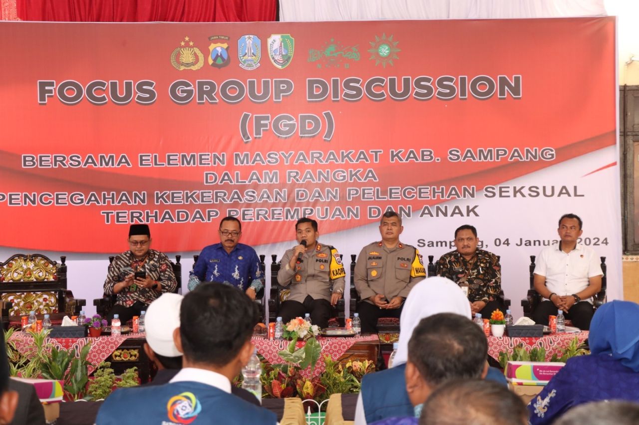 Antisipasi Kekerasan dan Pelecehan Seksual Perempuan dan Anak, Polres Sampang Gelar FGD