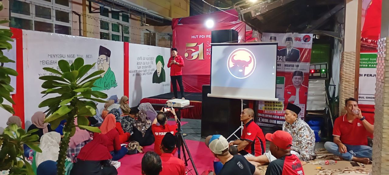 Cak Ghoni saat sambutan di perayaan HUT PDI Perjuangan ke-51