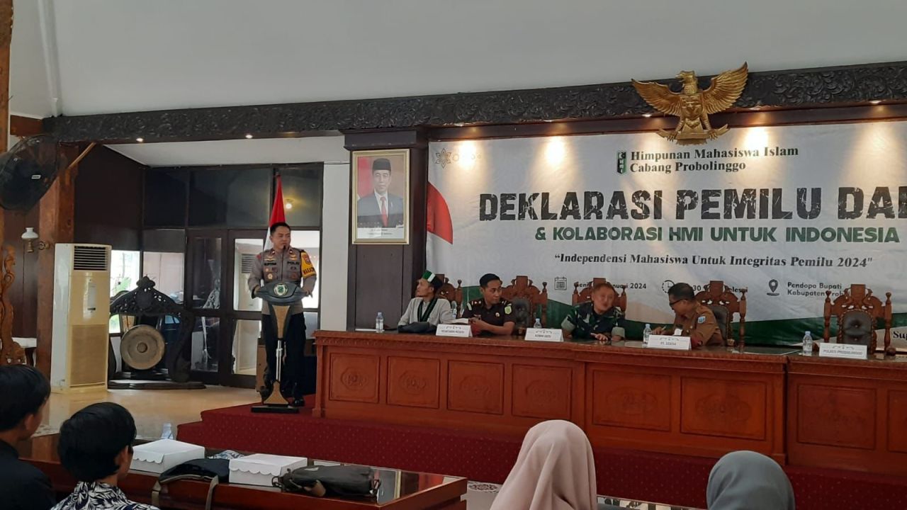 Polres Probolinggo Dukung Deklarasi Pemilu Damai HMI