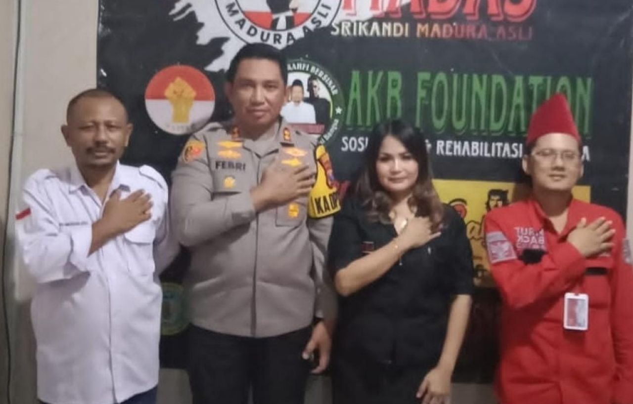 Wujdukan Pemilu Damai, Polres Bangkalan dan Ormas Madas Jalin Silaturahmi