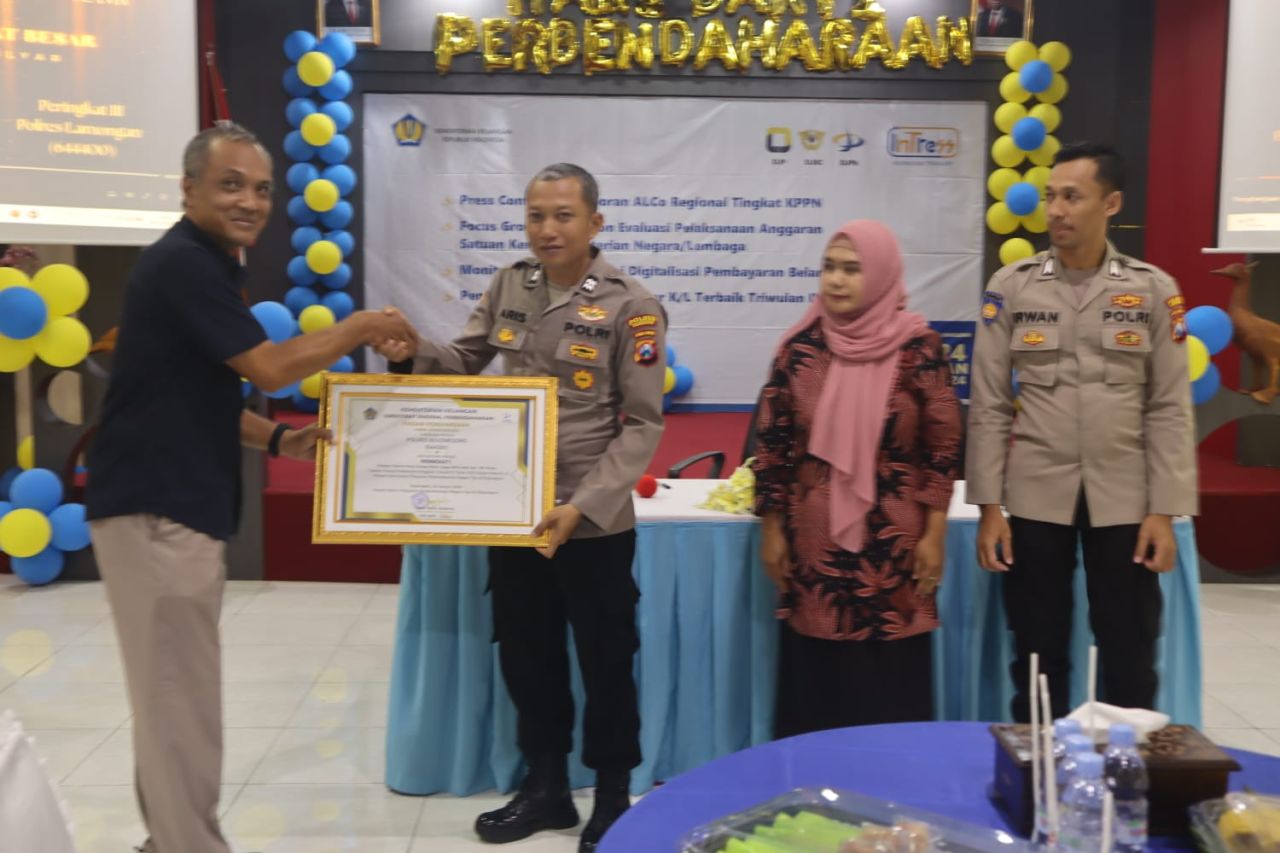 Polres Bojonegoro Raih Peringkat 1 Capaian Kinerja Anggaran dari KPPN