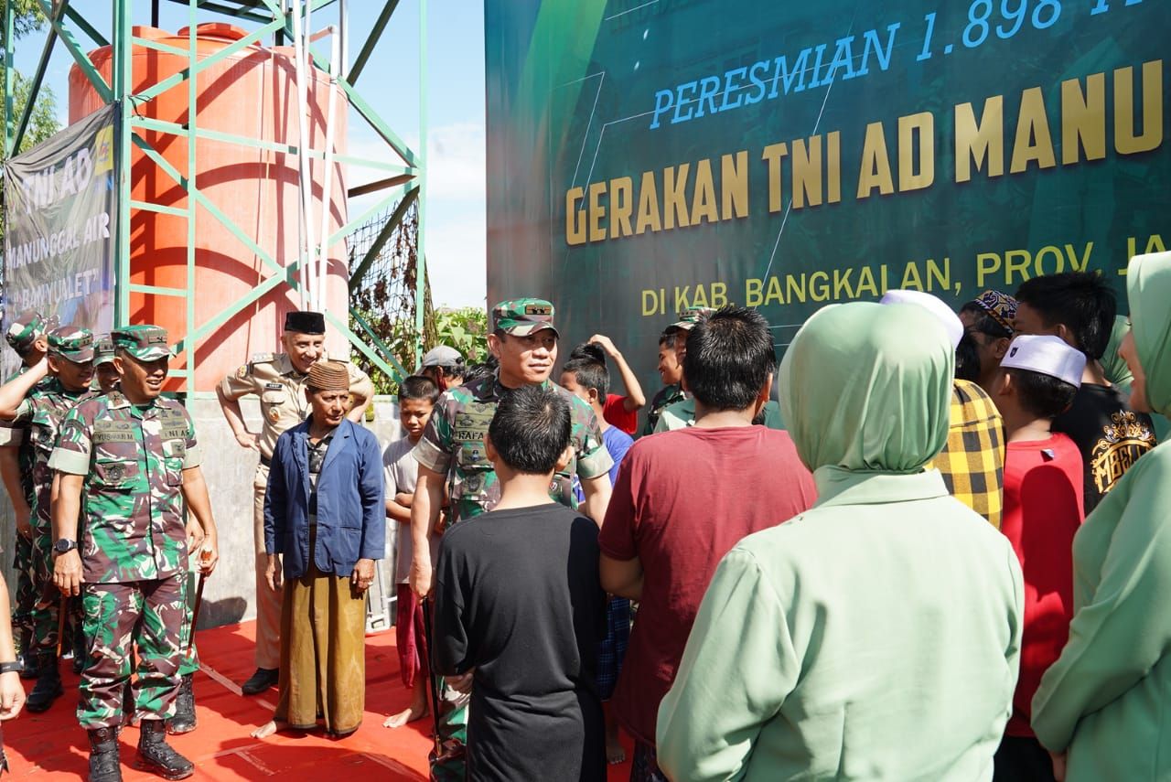 Program TNI-AD Manunggal Air Sasar Desa Krisis Air Bersih di Bangkalan