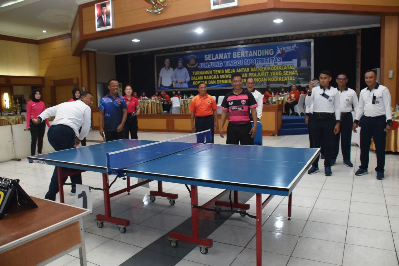 Unjuk Bakat Prajurit, Kodiklatal Gelar Lomba Tenis Meja Antar Satker