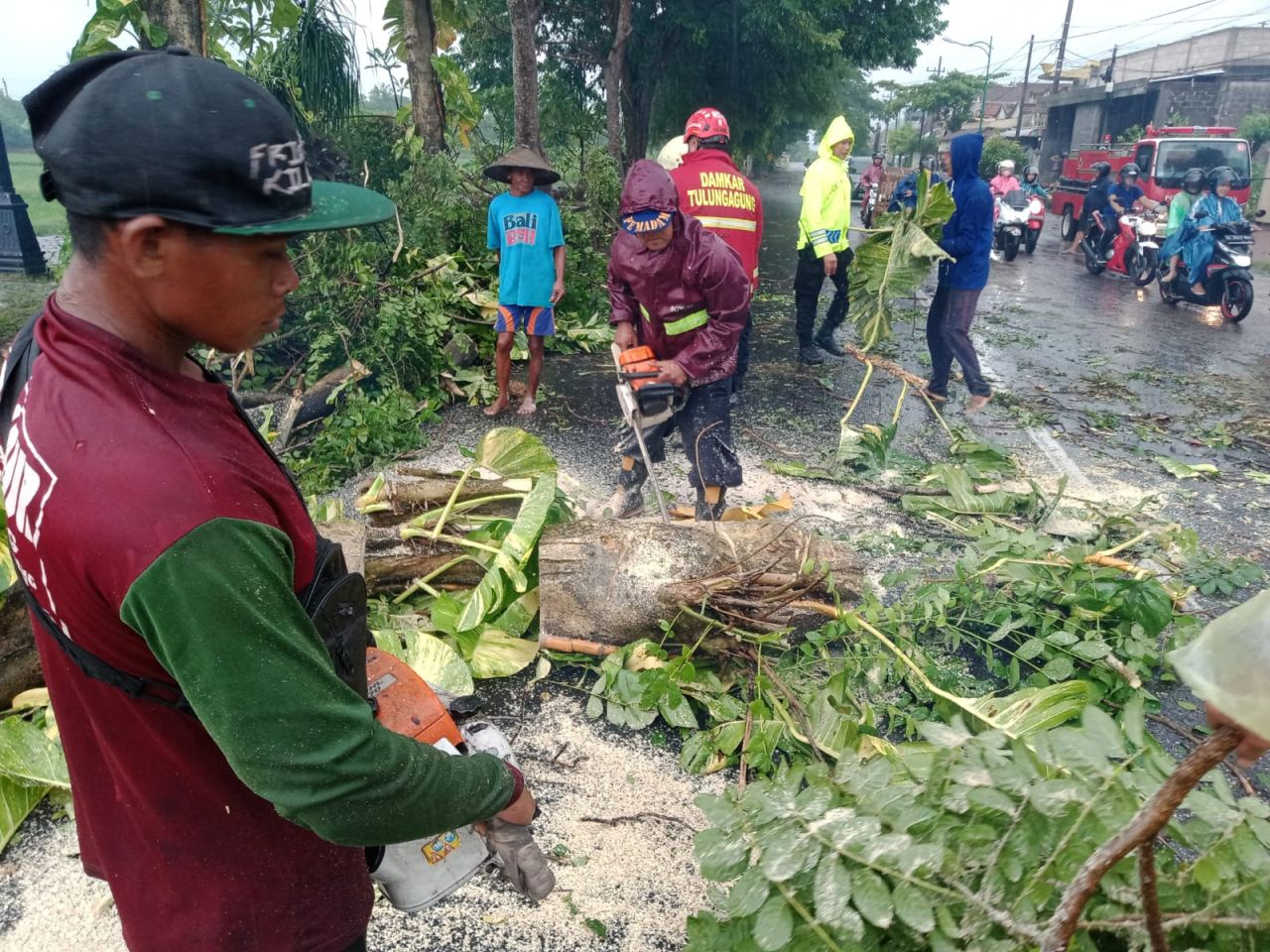 Puting Beliung Landa 3 Desa, TNI-POLRI Kompak Gotong Royong