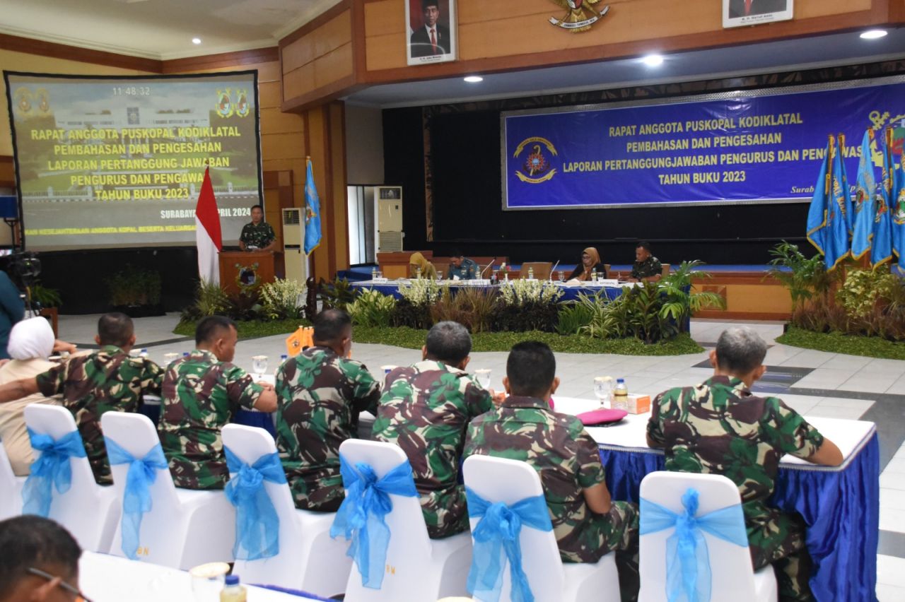 Letjen TNI Marinir Nur Alamsyah Buka Rapat Anggota Puskopal Kodiklatal Tahun Buku 2023