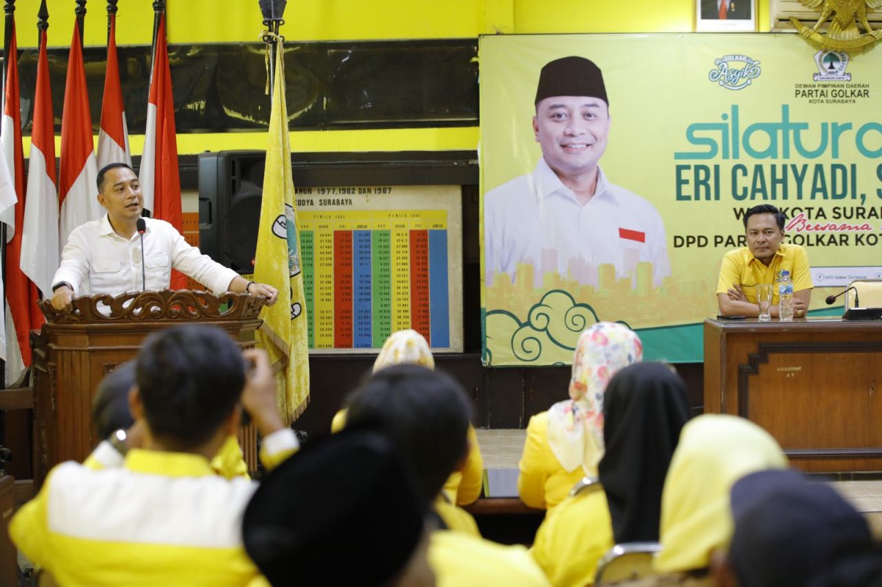 Eri Cahyadi saat safari politik ke partai Golkar Surabaya