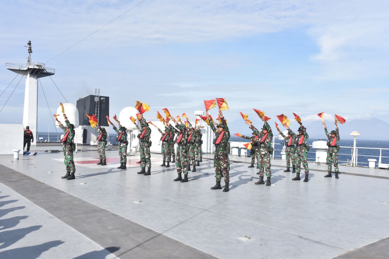 Satgas Lattek WJY/XXII Sukses Latihan Peran di Lautan Luas