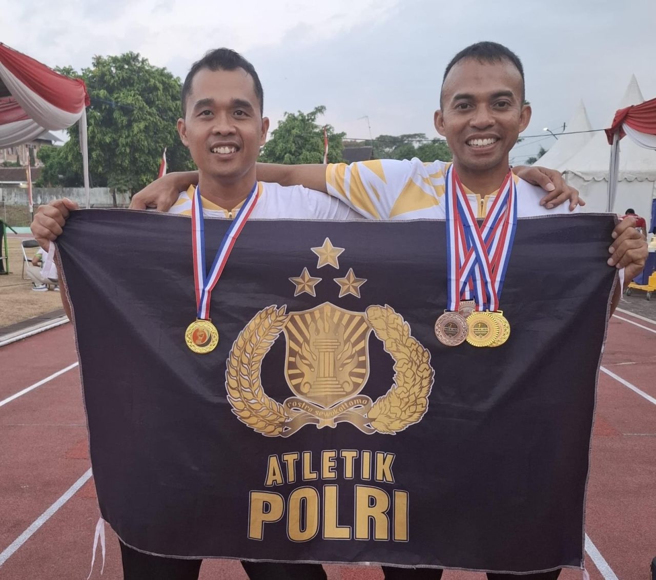 Dua Atlet Polres Jember Menangkan Kejurnas Salatiga Masters Athletic Championship 2024