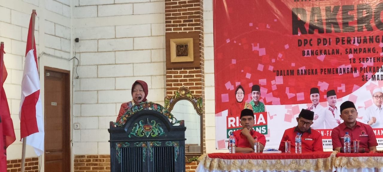 Tri Rismaharini saat Rakercabsus PDIP se Madura