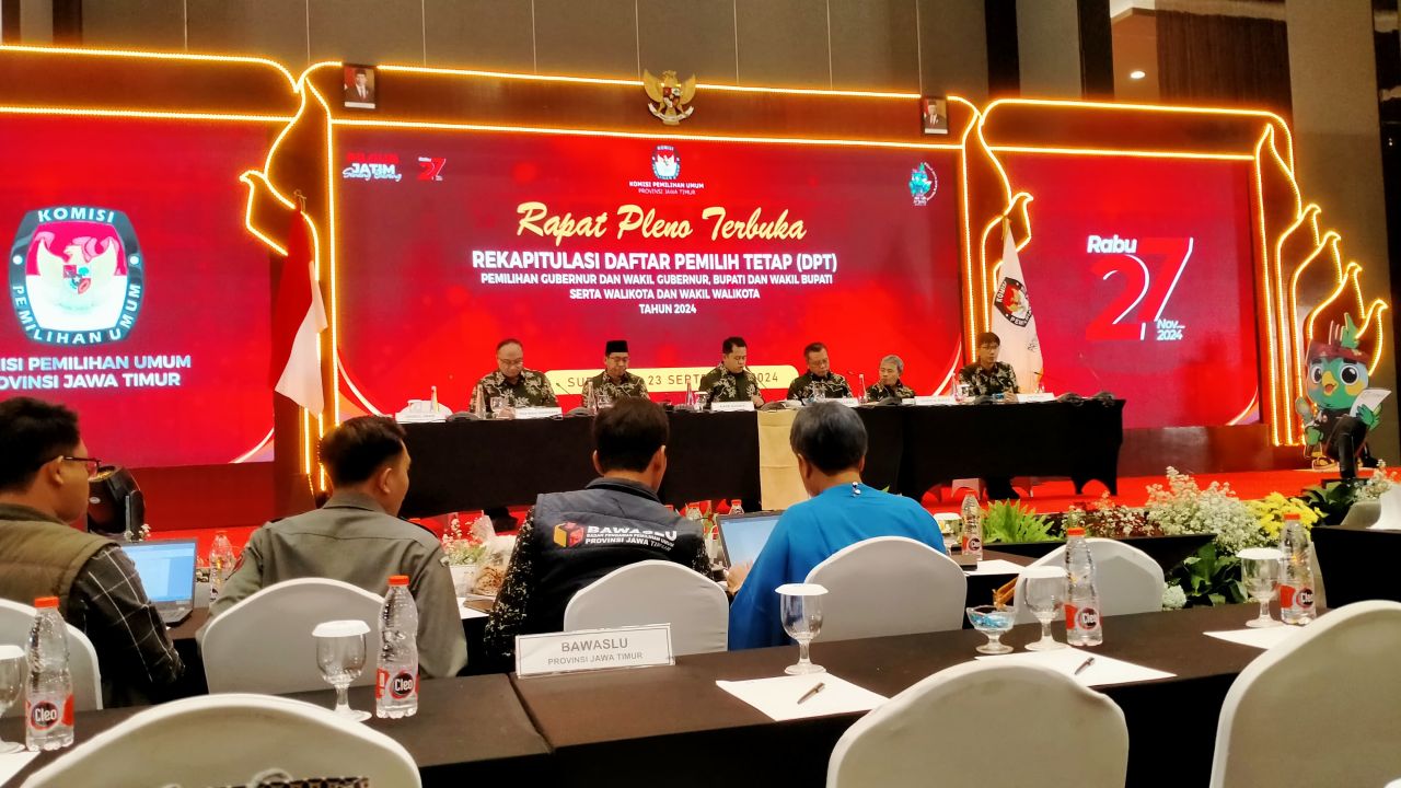 KPU Jawa Timur Gelar Rapat Pleno Jumlah DPT Pilgub Jatim 2024