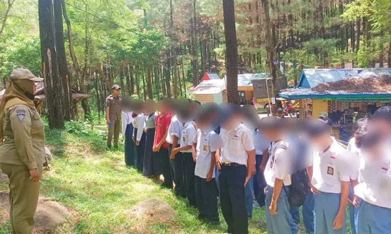 Bolos Sekolah Puluhan Pelajar di Pemalang Dirazia Satpol PP