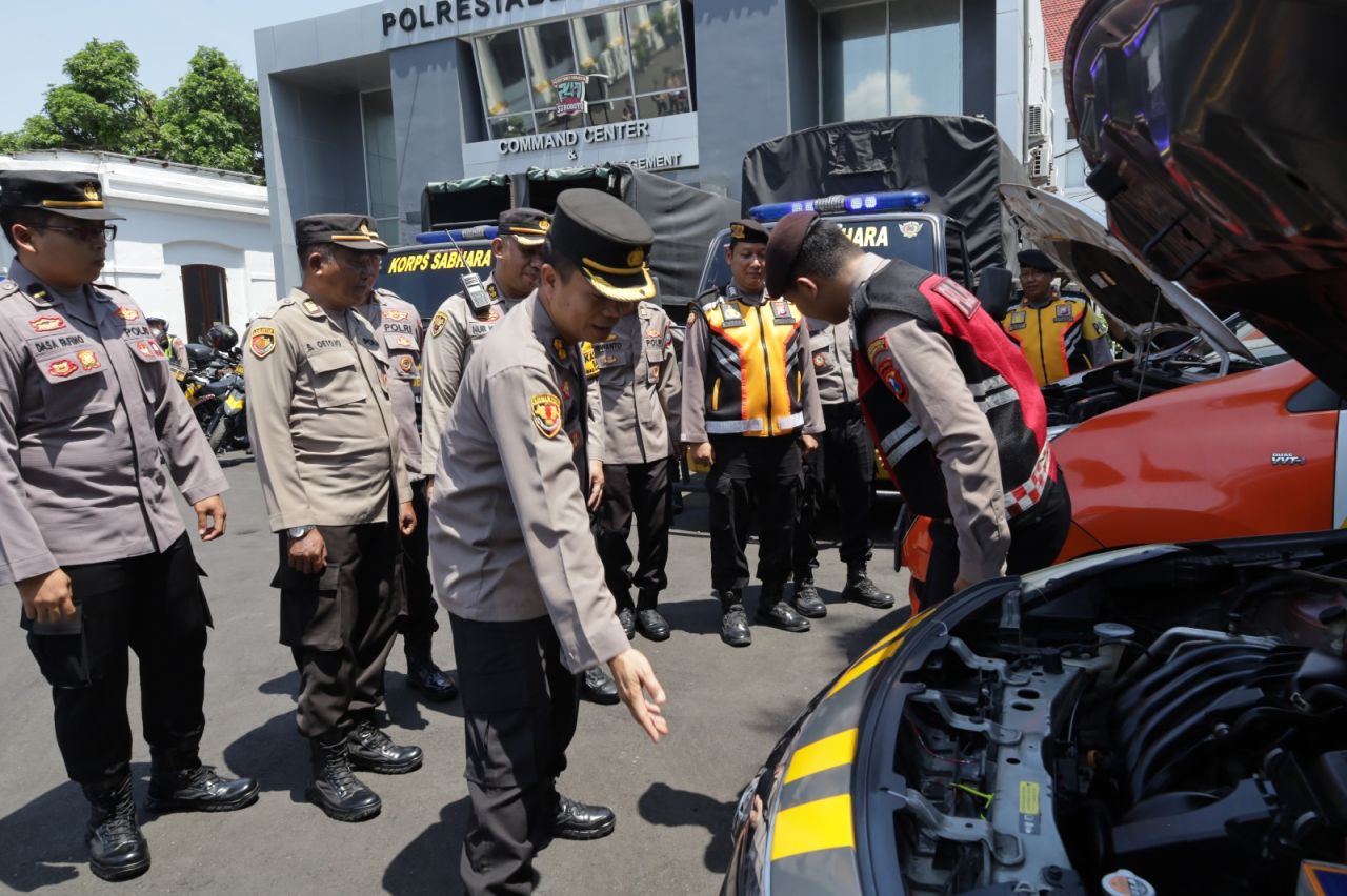 Operasi Mantap Praja 2024 Polrestabes Surabaya Cek Ranmor Dinas dan Almatsus