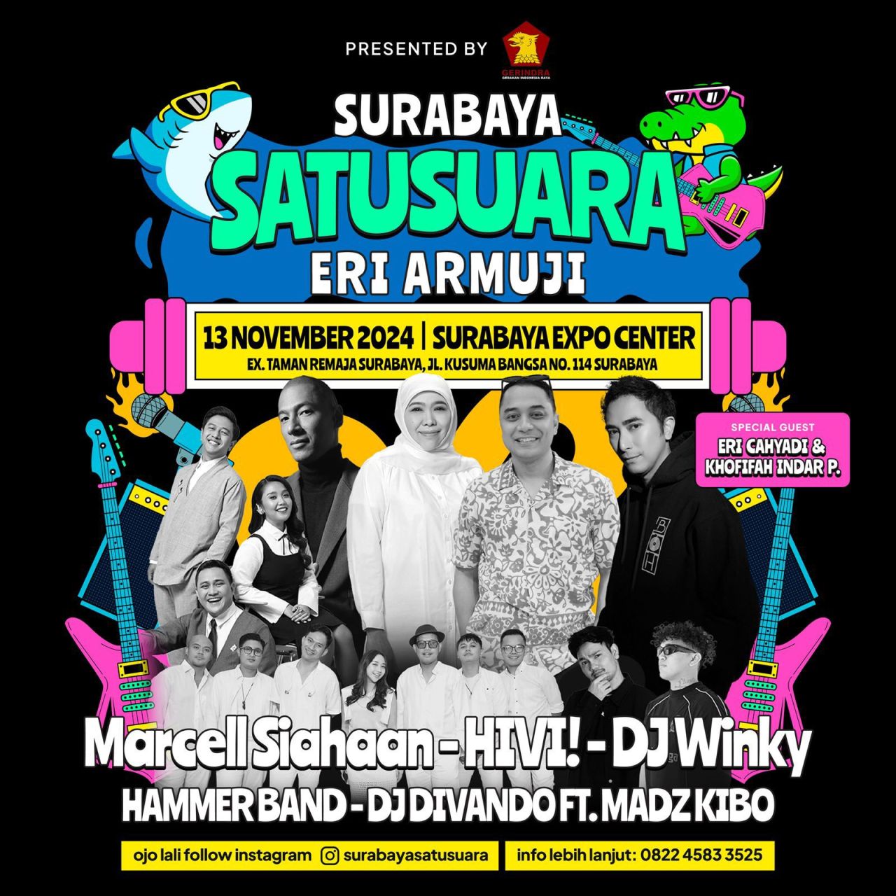 Nanti Malam Partai Gerindra Gelar Konser Surabaya Satu Suara di Surabaya Expo Center