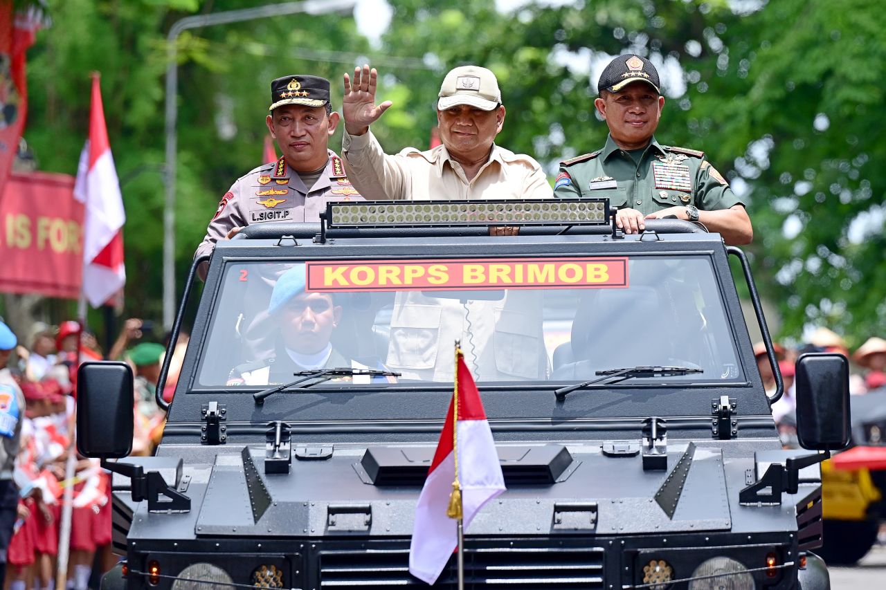Presiden Prabowo saat hadir di Apel Kasatwil Polri