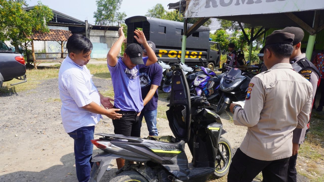 Salah satu motor yang ditilang Polres Bangkalan usai melakukan razia
