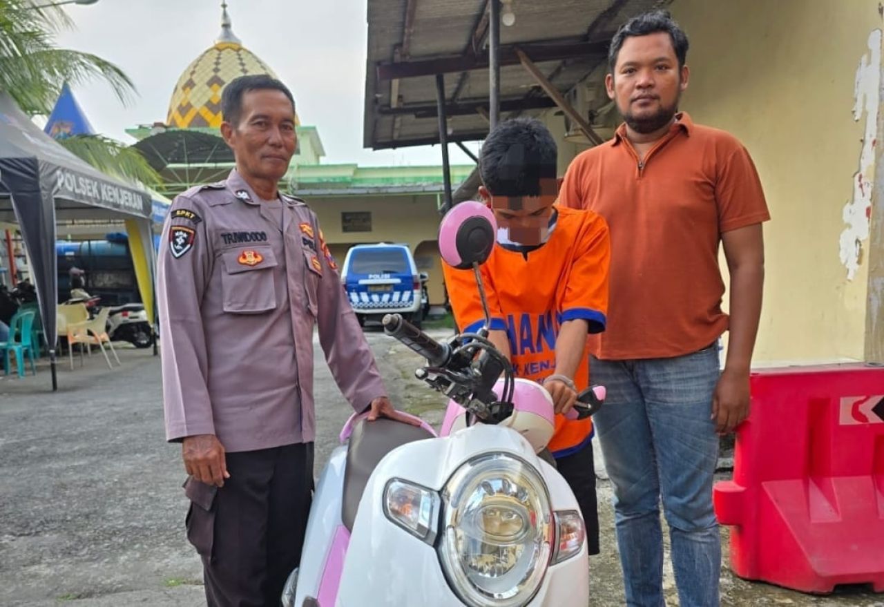 Sempat Diamuk Massa Terduga Pelaku Curanmor Diamankan Polisi