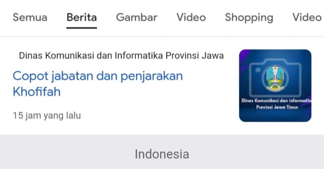 Websit Diskominfo Jatim Diretas, Muncul Narasi Provokatif "Copot Jabatan dan Penjarakan Khofifah"