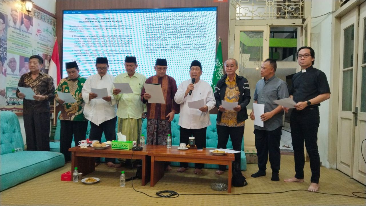 Tokoh Lintas agama di Surabaya Deklarasikan Komitmen Jaga Kota Pahlawan Tetap Kondusif
