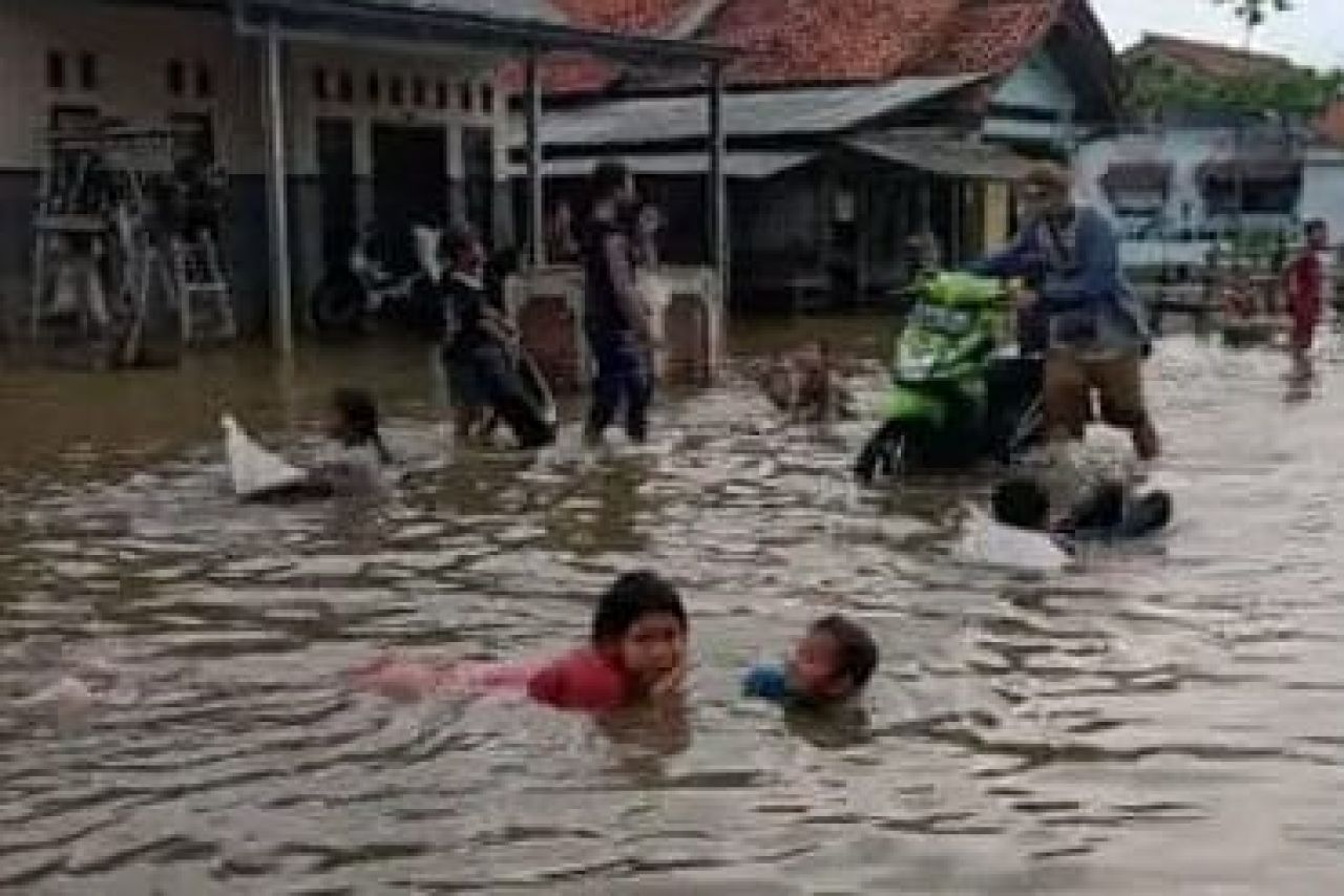 Banjir rob di Kecamatan Ulujami Pemalang