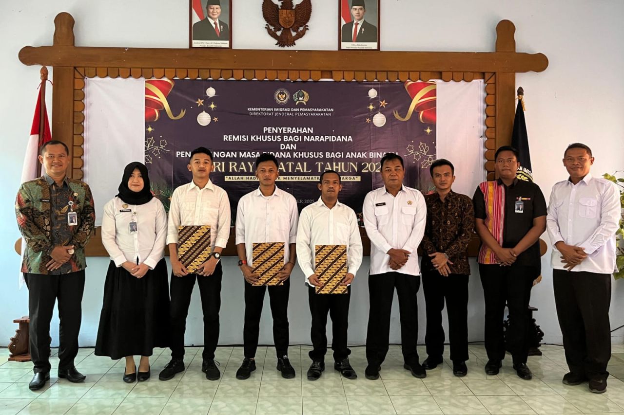 Lima Warga Binaan Lapas Kendal Terima Remisi Khusus Natal Tahun 2025