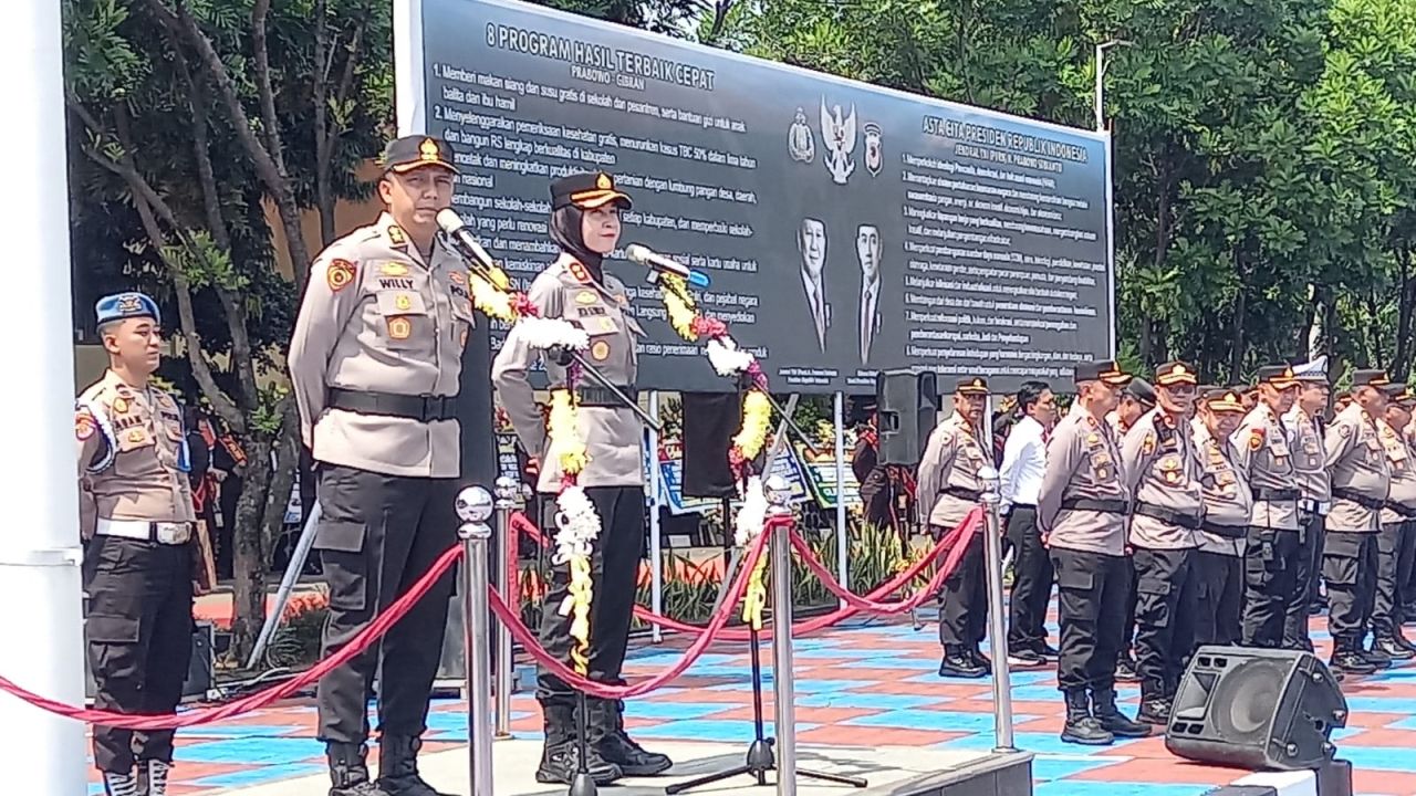 Polres Majalengka Gelar Upacara Farewell and Welcome Parade