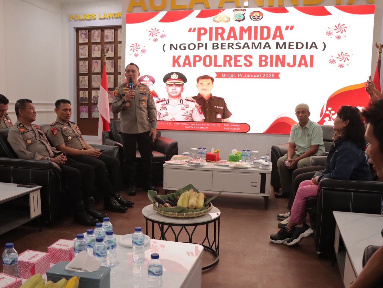 Polres Binjai ngopi bareng media