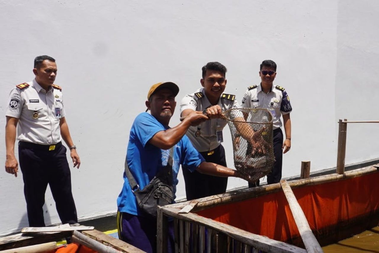 Wujudkan Program Kemandirian Rutan Pemalang Panen Ikan Lele