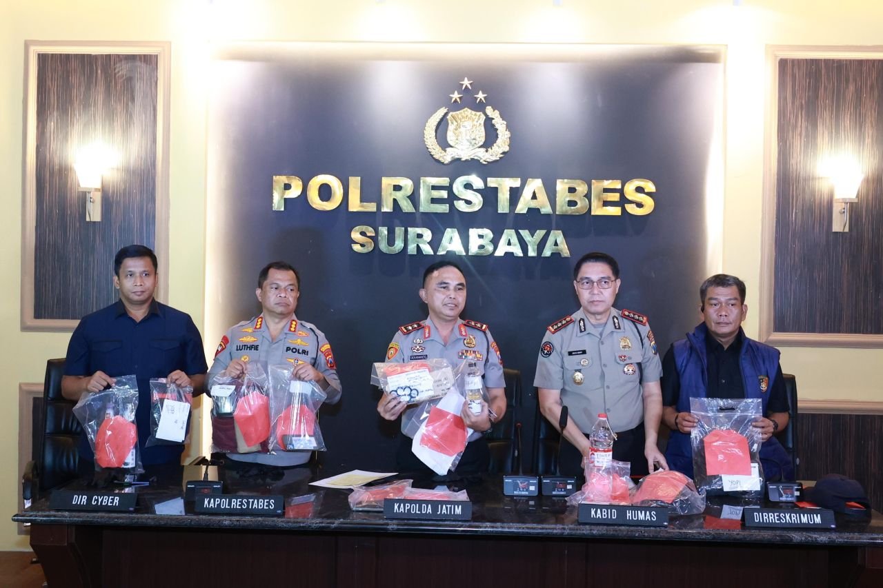 Konfrensi pers terkait dugaan upaya memicu kericuhan demo mahasiswa